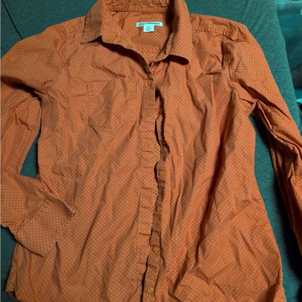 Cutter & Buck Orange Button Down Shirt